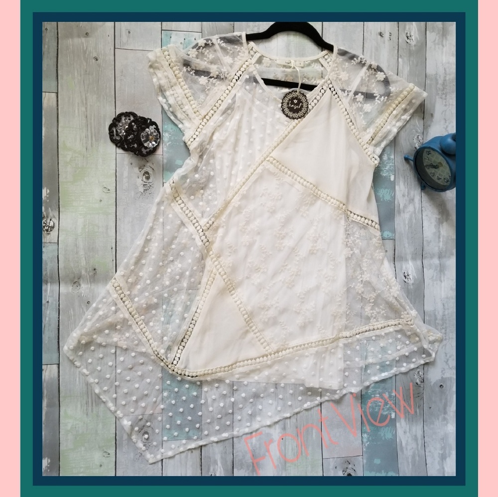 ☆Hazel☆ Lace Crochet Tunic 2-Piece Set